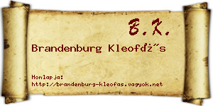 Brandenburg Kleofás névjegykártya